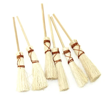 

1/12 Doll House Decoration Accessories Mini Bamboo Broom Model Dollhouse Miniature Cleaning Tools Kit Pretend Play Toy