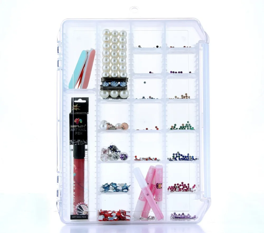 

Plastic enclosure 28 Slots Adjustable Storage Box for electronic component Splittable