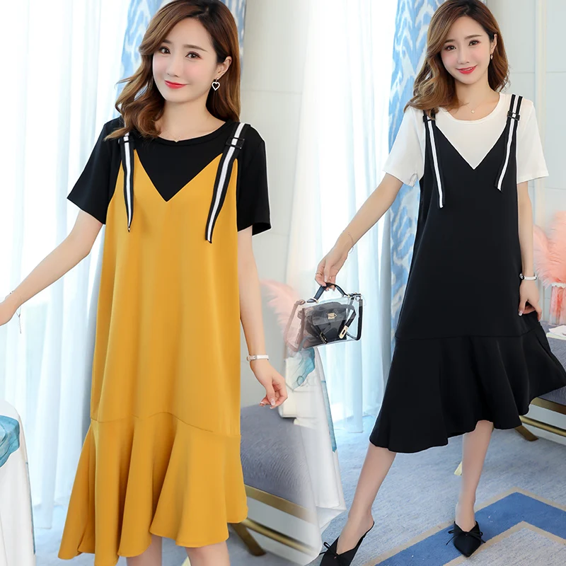 

2019 New Brand Summer Maternity Dress Woman Casual Large Size Dress Suit Pregnant Woman Maternity Clothing MD-00761