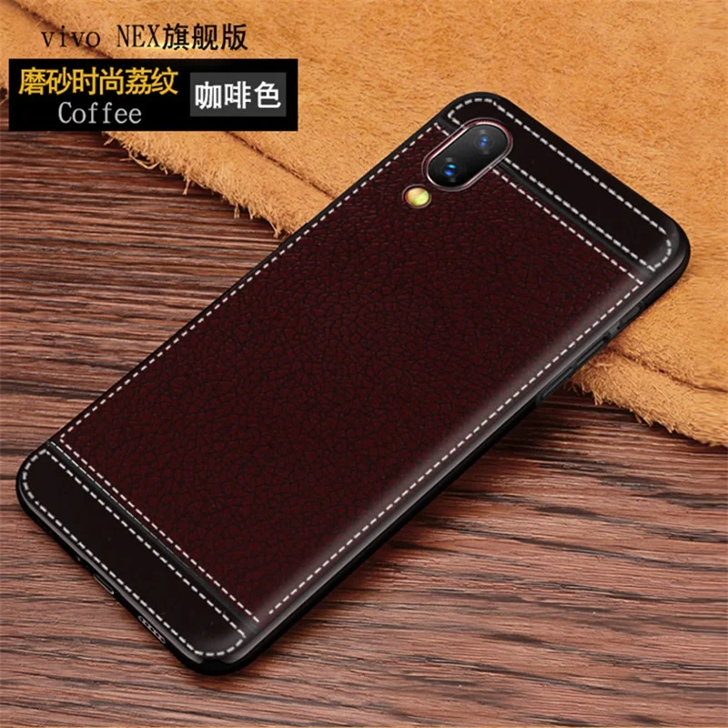 On For VIVO NEX Case cover 6.59inch Leather Texture Soft TPU Full protect pouch phone bumper case coque |
