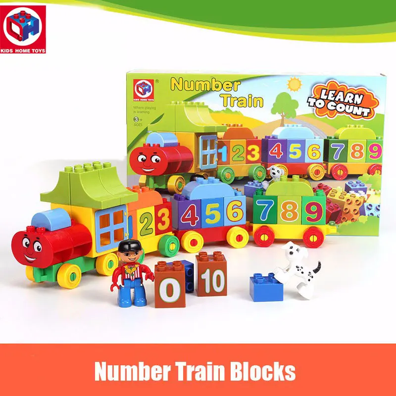 

Kids's Home Toys My First Number Train Model 50PCS/SET Large Size Building Blocks Duploe Large Particles Brick Toy For Kids Gift