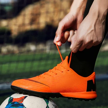 

High Quality Artificial Leather Training Shoes Sneakers Men's Sports Football Shoes Outdoor Comfortable Light Lawn Soccer Shoes