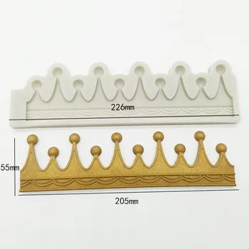 

minsunbak The Latest Crown Printed Cake Edge Decorative Silicone Mold Sugarcraft Fondant Process Chocolate Cake Baking Tool
