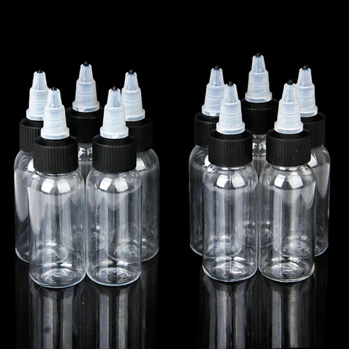 

10 Pcs 30ml Empty Bottles Tattoo Ink Pigment Body Art Drawing Making Tool Set