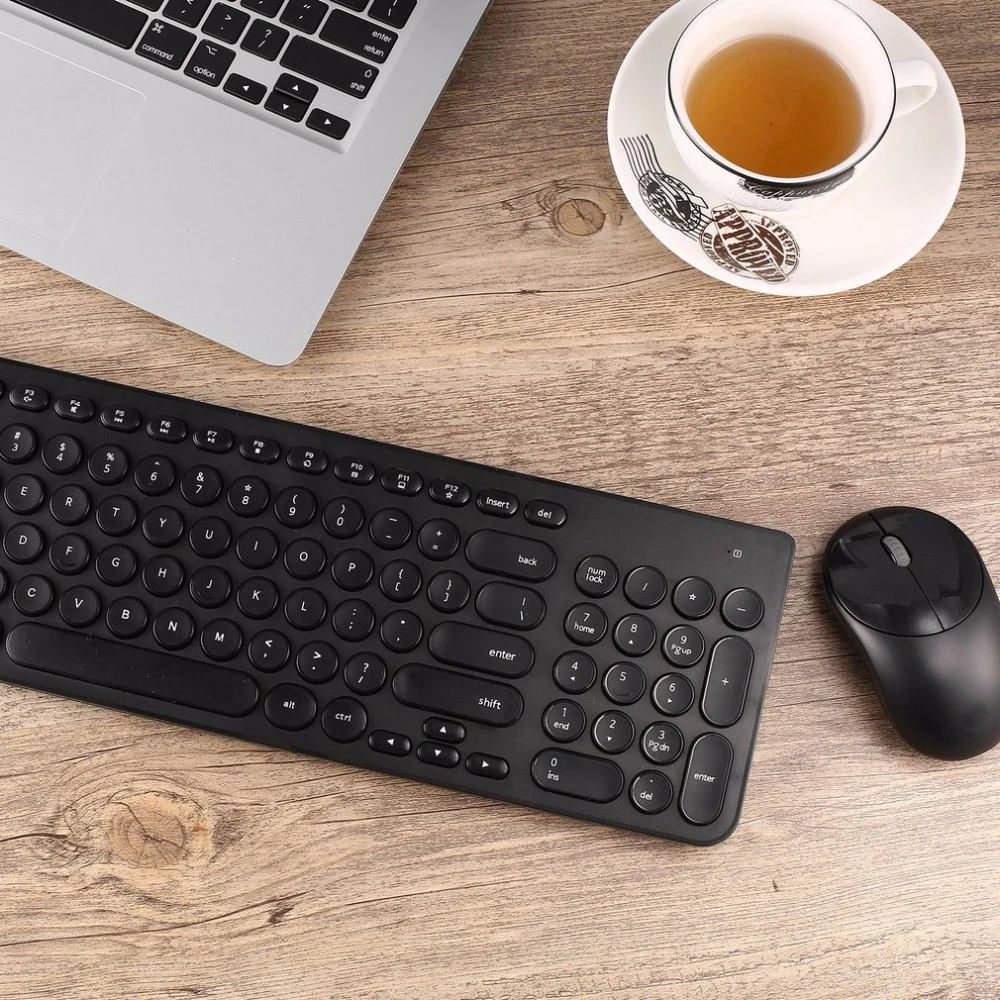 Wireless Keyboard Mouse Set Punk Round Keycap Mute Power Saving Wireless Mouse And Keyboard Kit Wireless Keyboard Mouse Set Punk Round Keycap Mute Power Saving Wireless Mouse And Keyboard Kit