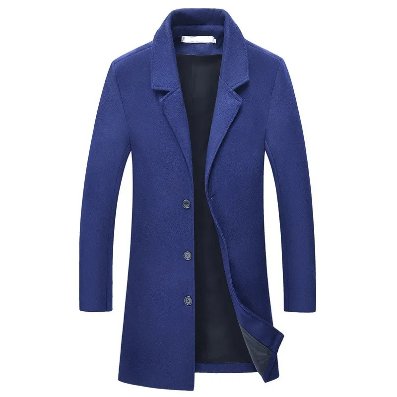 Бренд MRMT, осенне-зимние мужские куртки, пальто, шерстяное пальто, длинное тонкое пальто для мужчин, шерстяное пальто, верхняя одежда, мужская одежда - Цвет: Тёмно-синий