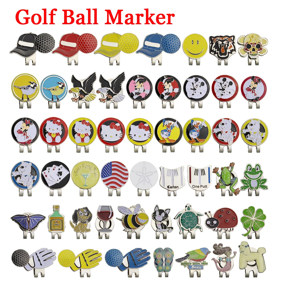 

New Golf Ball Mark+Golf Hat Clip Magnetic Alloy marker golf accessories Eagle Tiger One putter Flog Wine Glass Lucky clover