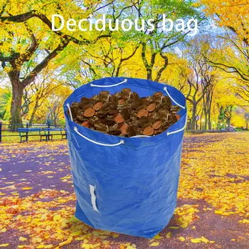 

70x33in Garden Deciduous Bag Blue Round Large Capacity Garden Garbage Bag Waterproof Heavy Duty Reusable Foldable Rubbish Grass
