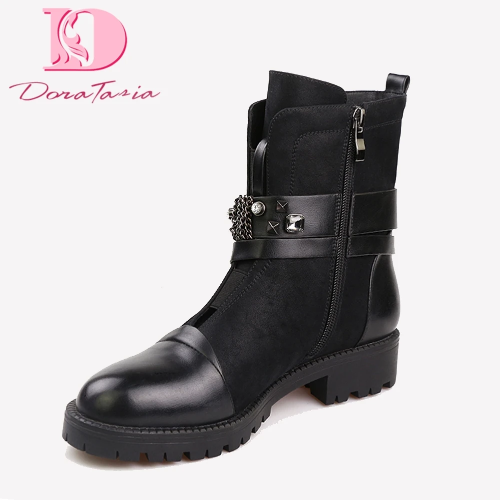 

Doratasia brand dropship winter Martin boots woman shoes plus size 42 best quality chains shoes woman suede cowboy boots women