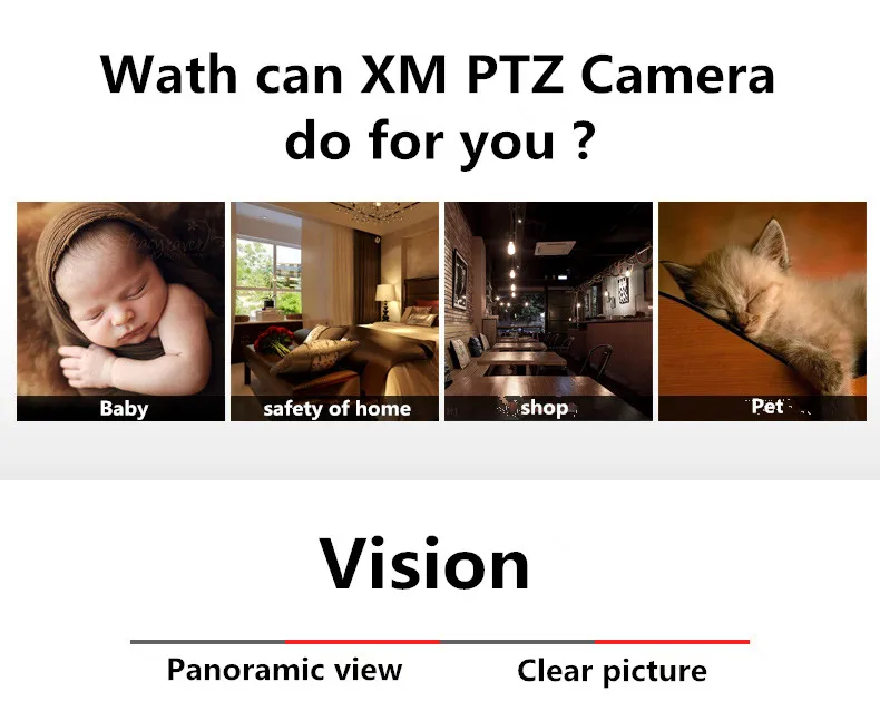1080P XM Беспроводная IP камера День ночного видения wifi Крытая инфракрасная купольная камера видеонаблюдения