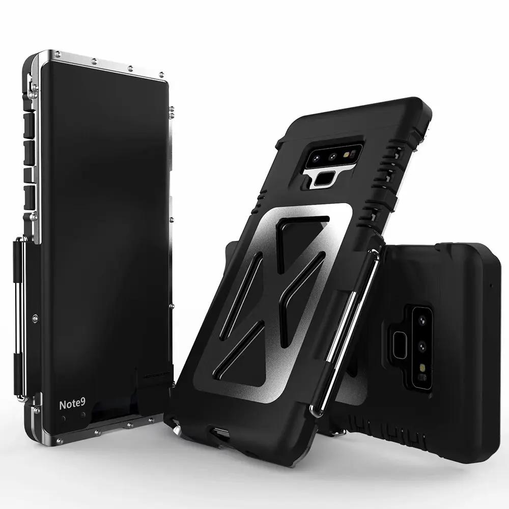 

R-JUST Armor King Phone Case For Samsung Galaxy Note 9 Iron Man Steel Metal Shockproof For Galaxy S8 S9 Flip Cover Case