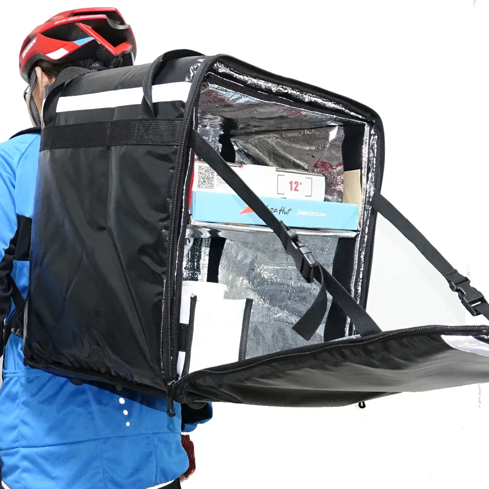 

PK-76B: High Quality Food Delivery Bag, Waterproof and Stain Resistant Pizza Bags, Food Delivery Equipment,16" L x 15" W x 18" H