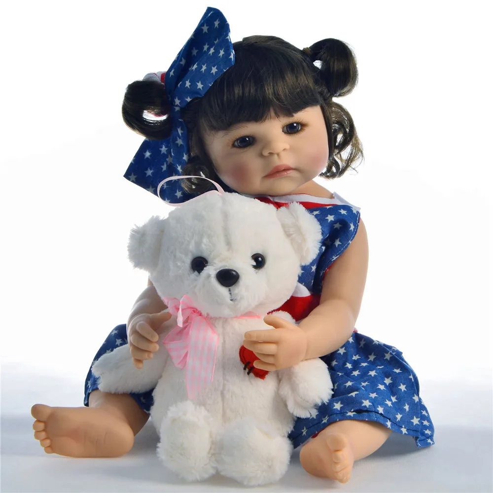 55 см Bebes возрожденная менина куклы полный силиконовые куклы-младенцы reborn винил новорожденный принцесса малыша Интерактивная кукла-Пупс