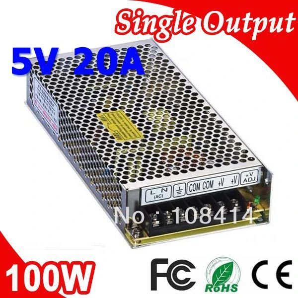 Alimentation 5V 20A 100W Transformateur AC 110V / 220V à DC 5V