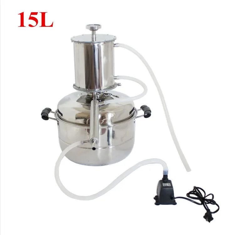 

DIY Moonshine 15L Alcohol Distillation Boiler Home Brewing Equipment Hydrosol Machine