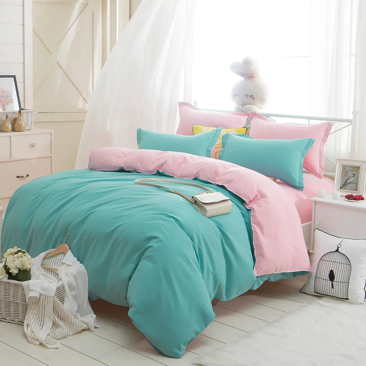 2016 High quality fashion soft Comforter White Plain Bedlinen Cozy Soft