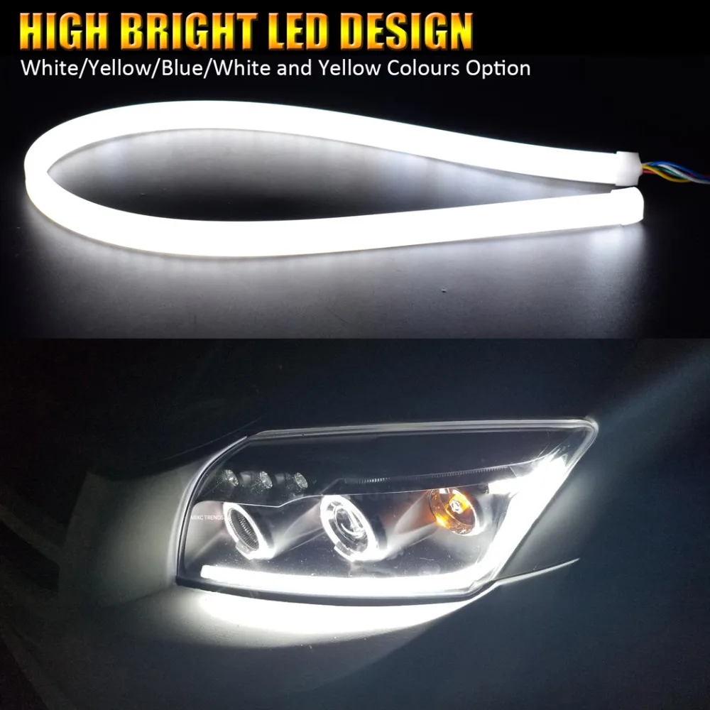 2X Водонепроницаемый светодиодный DRL 30 см x 45 см/60 Гибкая дневные ходовые огни