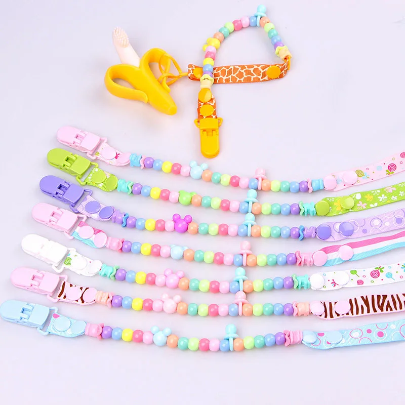 Fashion Newborn Baby Pacifier Clips Chain Baby Nipple Holder DIY Round Bead Pacifier Chain Clip for Child Nipple Folder B0657 Fashion Newborn Baby Pacifier Clips Chain Baby Nipple Holder DIY Round Bead Pacifier Chain Clip for Child Nipple Folder B0657