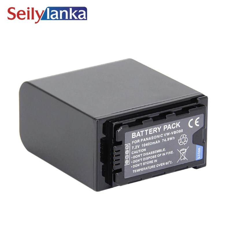 Mah para Panasonic Bateria 10400 Vw vbd98 Px298 Hc mdh2 3 Dvx200 Eva1 Câmera Vbd78 7.2 v Filmadora Hc mdh2 Hc mdh2gk Hc mdh2 Pv100