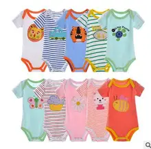 2016 5pcs/lot 100%cotton Baby Rompers Newborn Clothes Short Sleeve Cotton Baby Boy Girl Rompers Baby Clothing Next Baby Jumpsuit