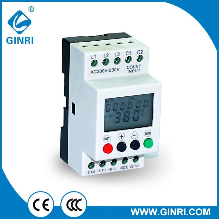 

JVR800-1 LCD 3-phase Phase Failure/Phase sequence/Overvoltage/Undervoltage Monitoring Relays with counting and timing