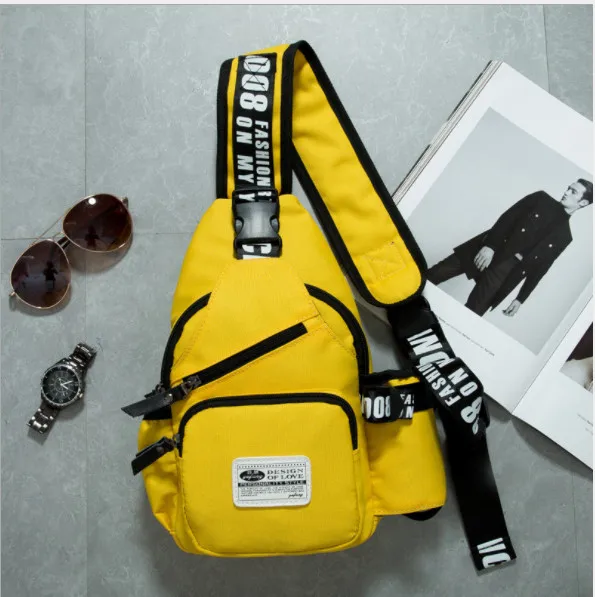 Мужская повседневная нагрудная сумка, Оксфорд, водонепроницаемая, через плечо, сумка-мессенджер, нагрудные сумки, маленькие сумки на ремне для мужчин и женщин, сумка через плечо, рюкзак - Цвет: yellow
