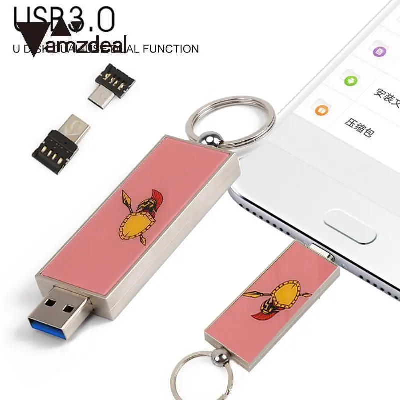 

USB Flash Drive Memory Stick Memory Keychain Vehicle USB3.0 Data Transfer Computer 32/64GB with Micro USB/Type-C Adapter Durable