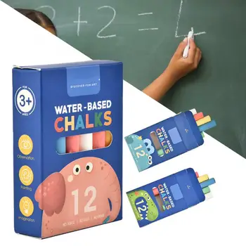 

12pcs/lot Non-toxic Eco-friendly Blackboard Washable Children Painting Dustless Colored Chalk Kids School Stationery Supplies