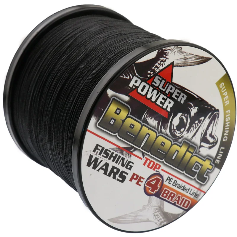 

super strong 1000M braided wires 100% pe fiber fishing line spectra Black 4strands 6-100LB smooth fishing braided wires
