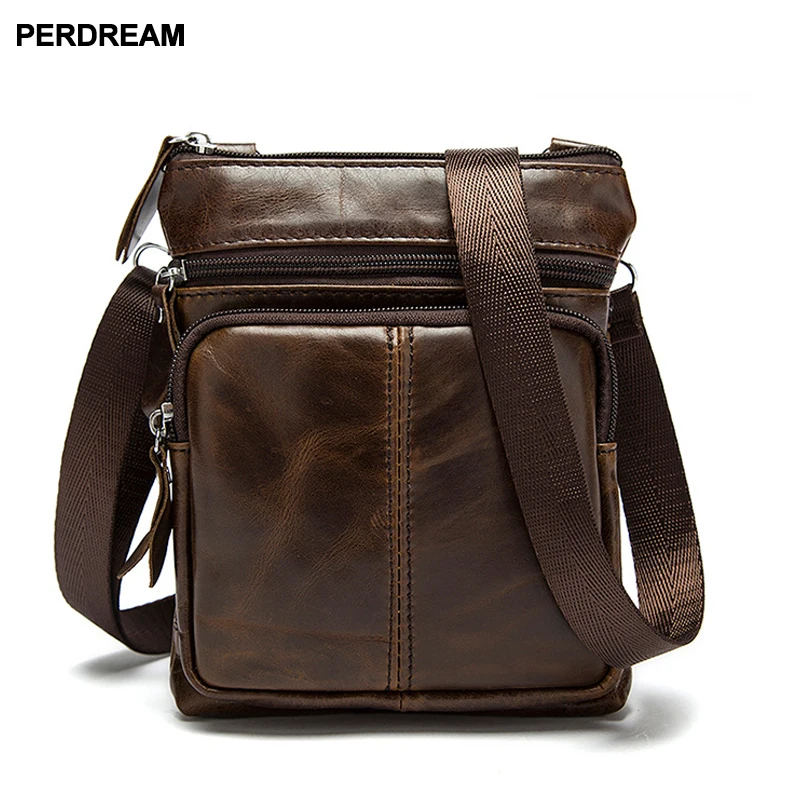 

Korean version leather men's bag vertical top layer cowhide men's shoulder oblique satchel large-capacity zipper bag