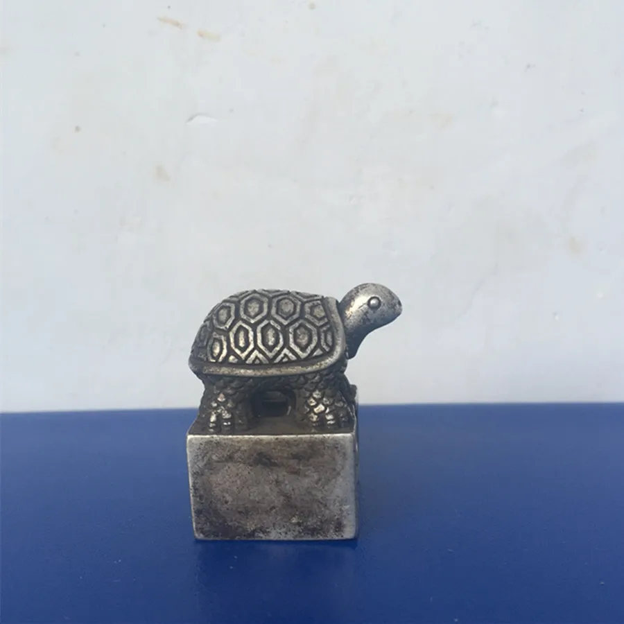 

Free shipping miscellaneous antiques longevity turtle seal copper seal by pure copper