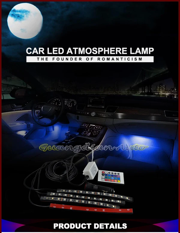 Tcart автомобили атмосферные декоративные огни Android iOS телефон приложение управление RGB Светодиодные полосы лампы автомобиль-Стайлинг Интерьер Свет