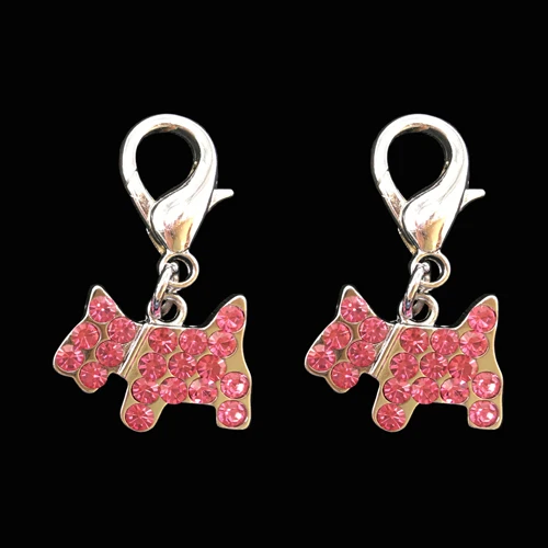 2 шт. горный хрусталь милый ошейник для собак pet Charm Pet Jewelry Cat ошейник кулон Bone ожерелье ошейник Щенок Ошейник аксессуар - Цвет: Pink and Pink