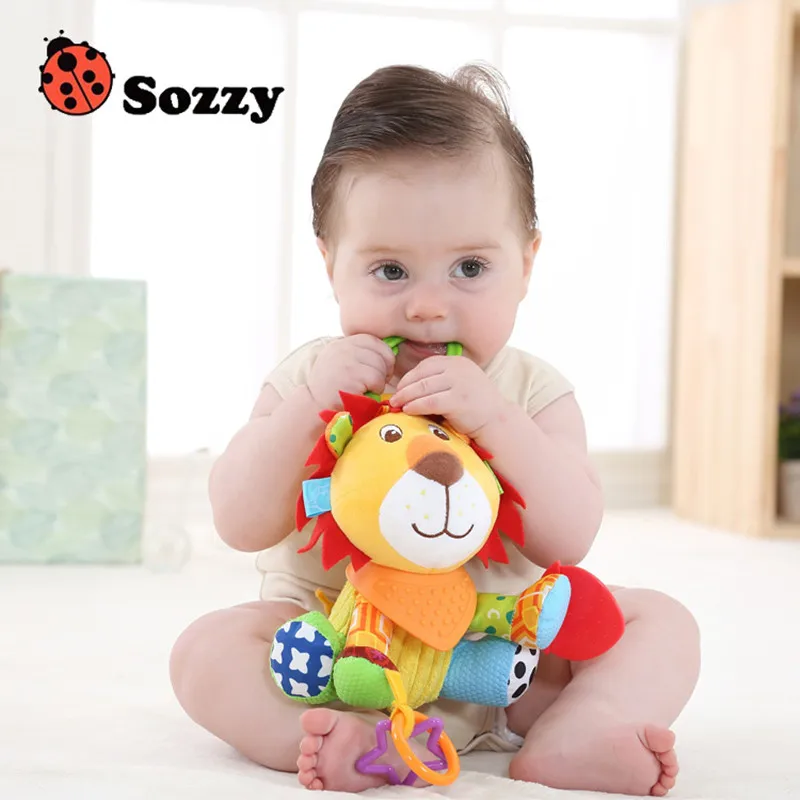 

Authorized Authentic SOZZY Cute Baby Gift Colorful Lion Multi Function Baby Rattle Bell Infant Baby Crib Stroller Hanging Toy