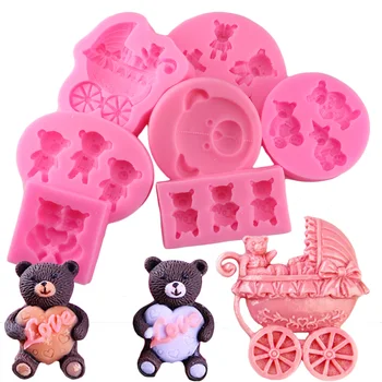 

Mujiang 3D Bear Silicone Mold Soap Clay Molds Cupcake Baking Fondant Cake Decorating Tool Animals Candy Chocolate Gumpaste Mould