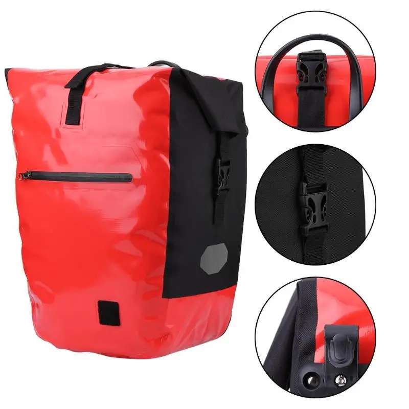 Flash Deal 3 colors Mountain Bike Rear Bag Waterproof Pannier Double Side Tail Seat Trunk Bag MTB Road Cycling Rack Bag Cycling Equipment 8