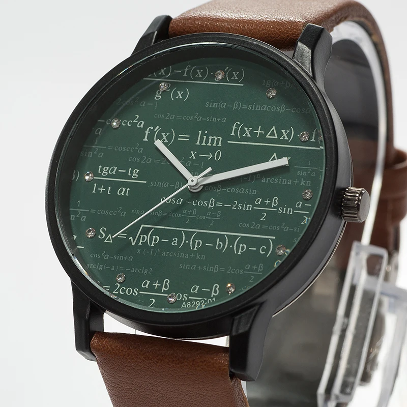 Модные математические формулы пара кварцевые наручные часы с кожаным ремешком простые мужские и женские часы для влюбленных Relojes Saat