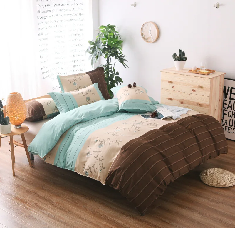 New 2/3 Pieces Polyester Cotton Bedding Set Bed Linen Simple Fashion