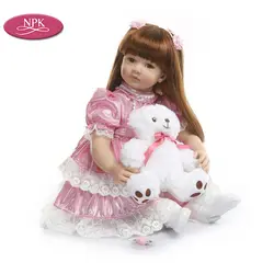 NPK младенец получивший новую жизнь девушка принцесса кукла игрушка 60 см силиконовые виниловые реалистичные детские куклы реалистичные