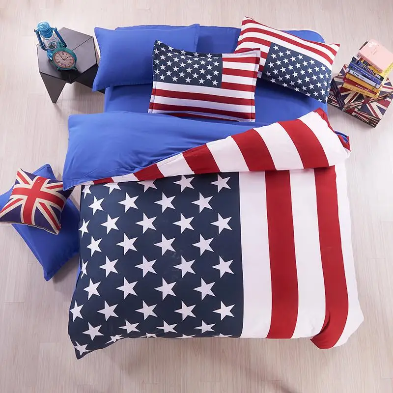 Free Shipping American Pie Uk Flag Twin Full Queen Size Bedding