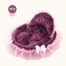 Pet Supplies Pink Lace Super Soft Small Animals Dog Cat Beds Pet House Mat Camas De Perros Dog Kennel Indoor Cama Perro 6 Colors
