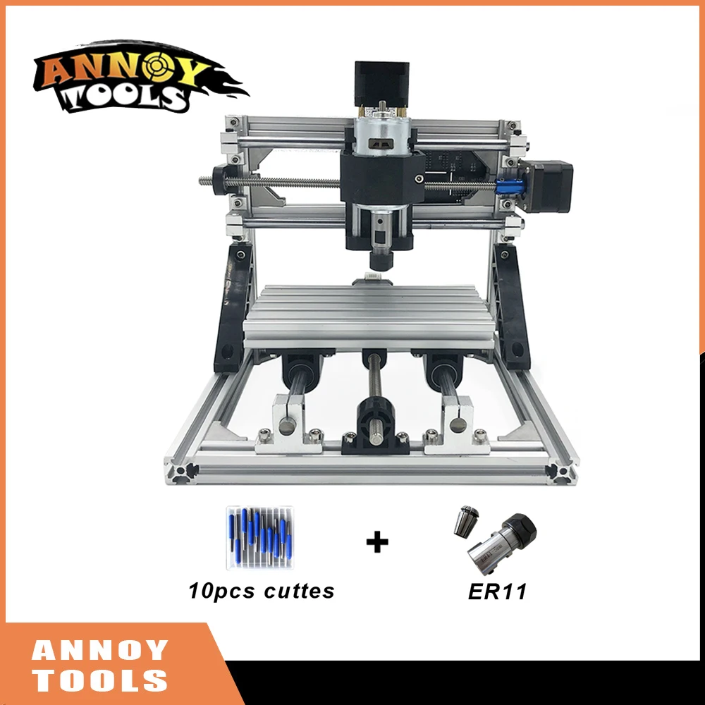 NEW ANNOYTOOLS CNC 1610 500mw 2 5w ER11 GRBL Diy Mini CNC Laser Engraving Machine 3