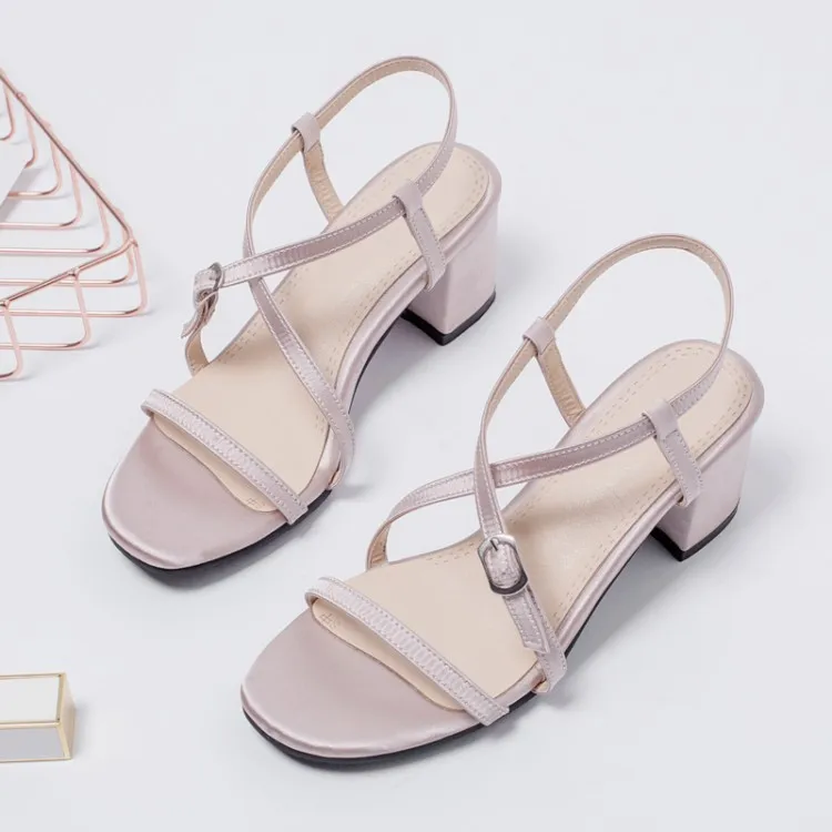 

Big Size 9 10 11 12 high heels sandals women shoes woman summer ladies Colour cross band with exposed toes
