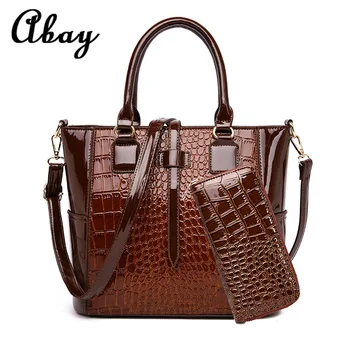 

Women bag luxury high quality classic crocodile pattern handbag designer brand large capacity OL shoulder bag Messenger