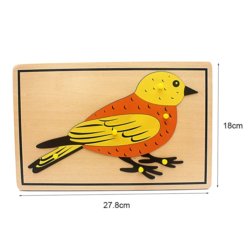 Baby Toy Kids Montessori Cartoon Animal Bird Puzzles for Children Wood for Early Childhood Education Preschool Training Learning