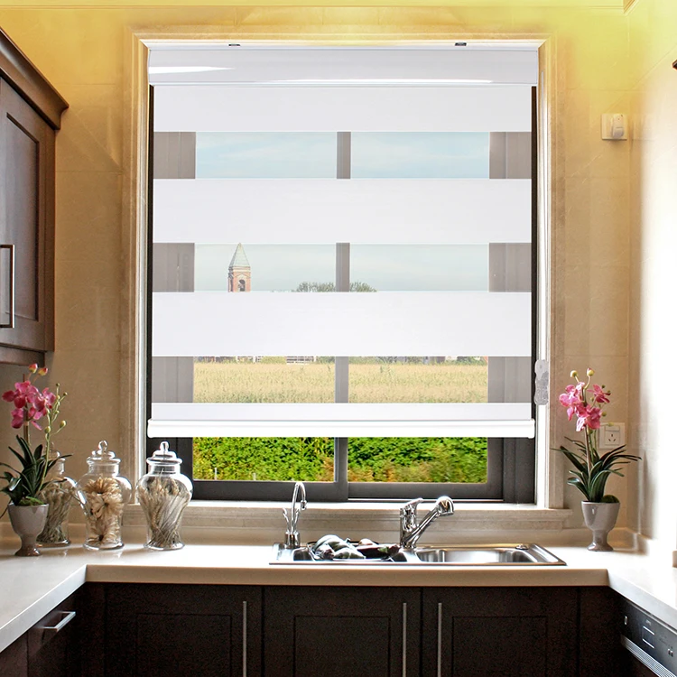 

2019 China supplier best quality customize size polyester material 100% blackout zebra blinds