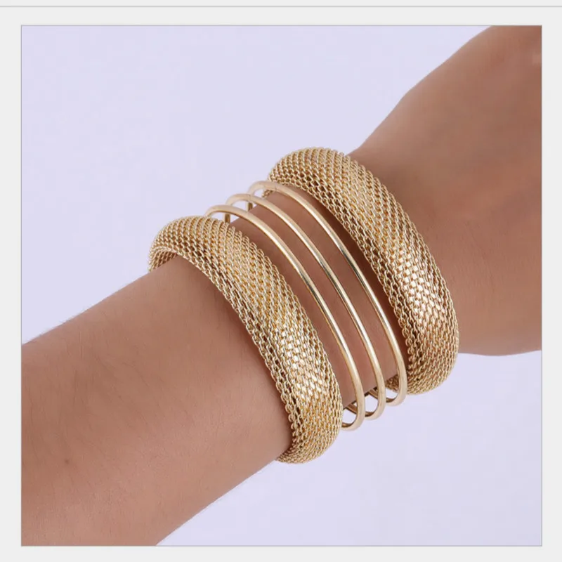 

PJX European and American Bracelet Fashion Chain Multi-Layer Straightforward Open Metal Cross-Border 2019 Hot Sale for Women