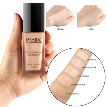 

IMAGIC Concealer Fully Covered Liquid Foundation Makeup Base Cream Cover Waterproof Natural Moisturizer Oil-control 2019 July1