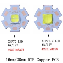 10 шт. CREE XHP70 XHP70.2 XHP-70 2 поколения холодный белый нейтральный белый теплый белый светодиодный Didoes 6 в 12 В с 16 мм 20 мм медной печатной платой