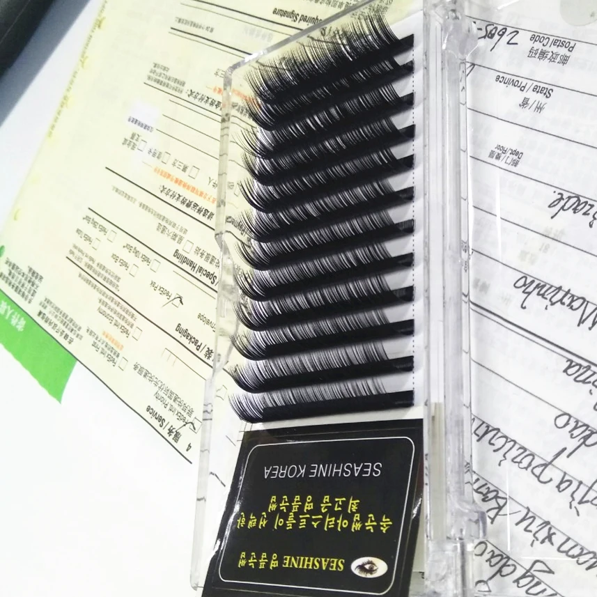 

0.07 0.15 Mix 12Rows C D L Individual Eyelash Extensions Silk Black Fake False Eyelashes Curl Fine Individual Lashes Extension